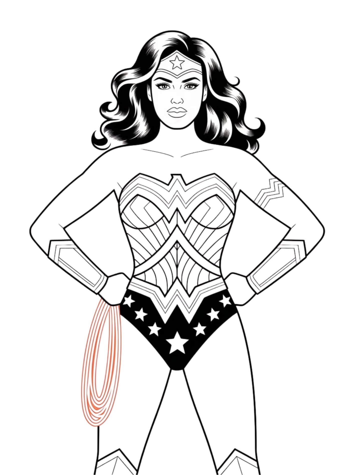 Desenho de Mulher-Maravilha para imprimir