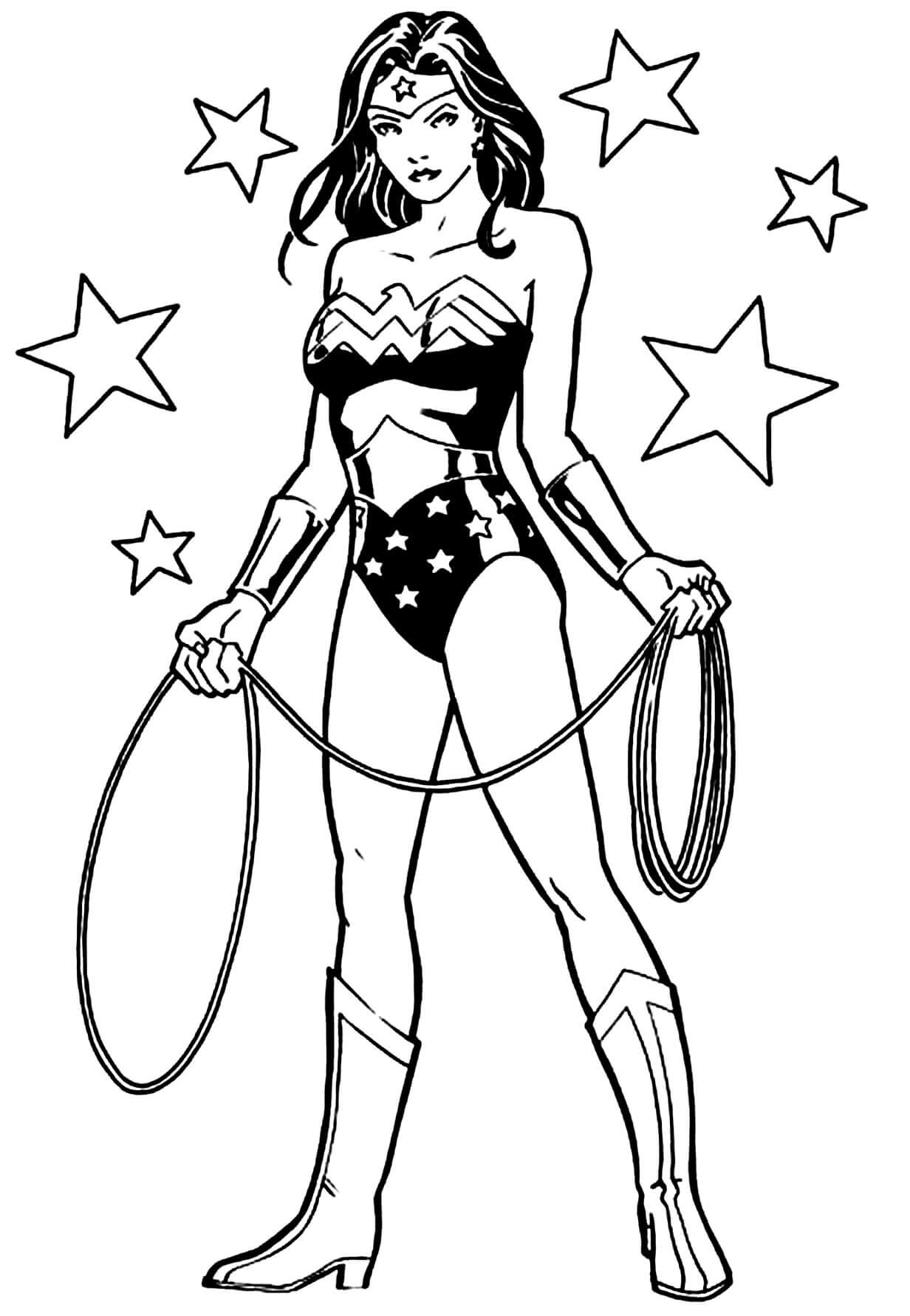 Desenho de Mulher-Maravilha para imprimir
