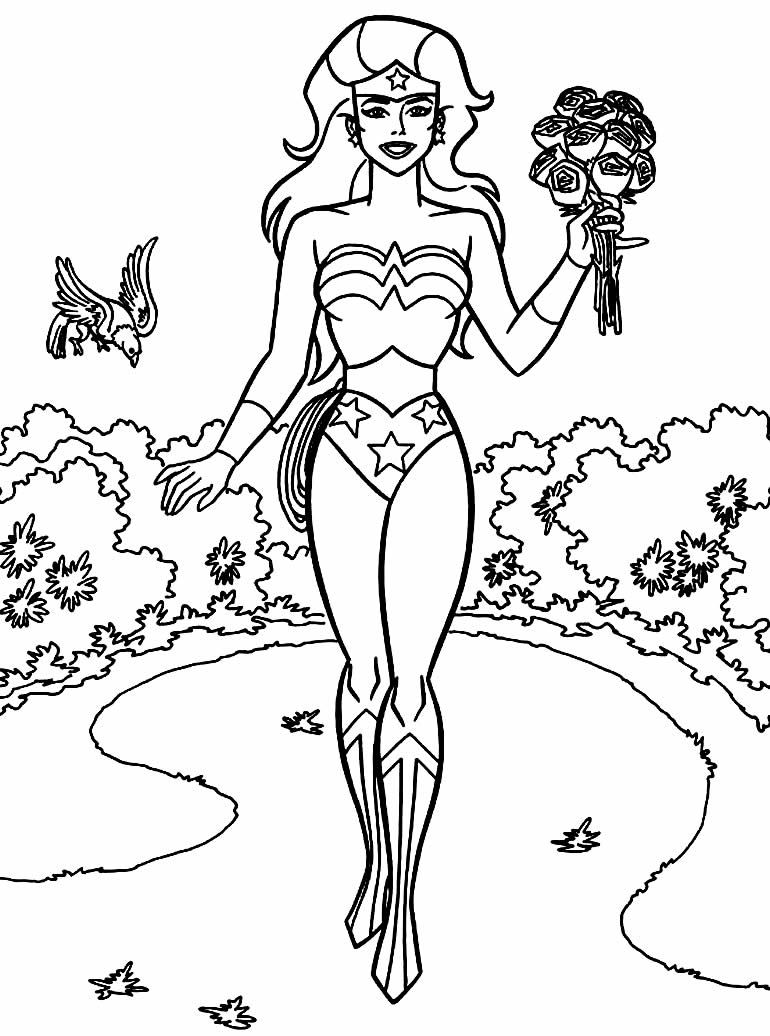 Desenho de Mulher-Maravilha para imprimir