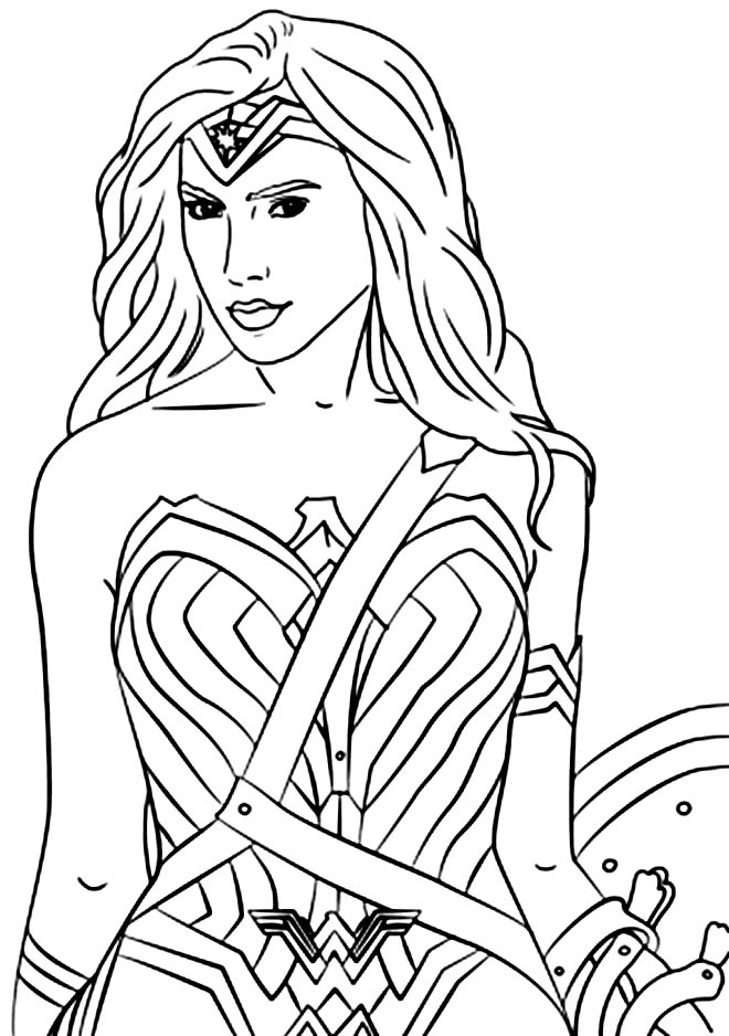 Desenho de Mulher-Maravilha para imprimir