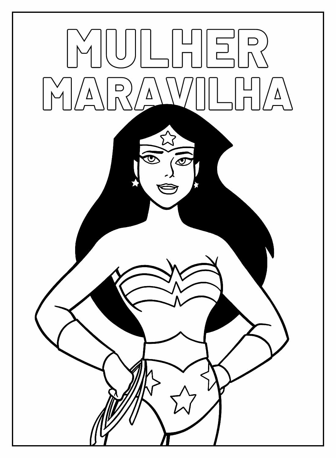 Desenho de Mulher-Maravilha para imprimir