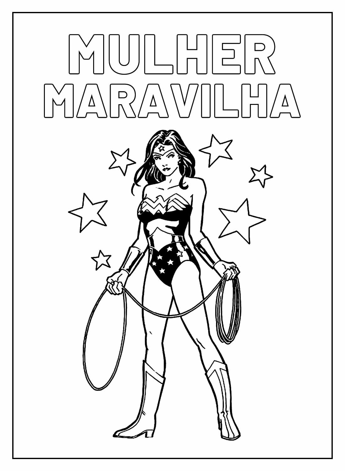 Desenho de Mulher-Maravilha para imprimir