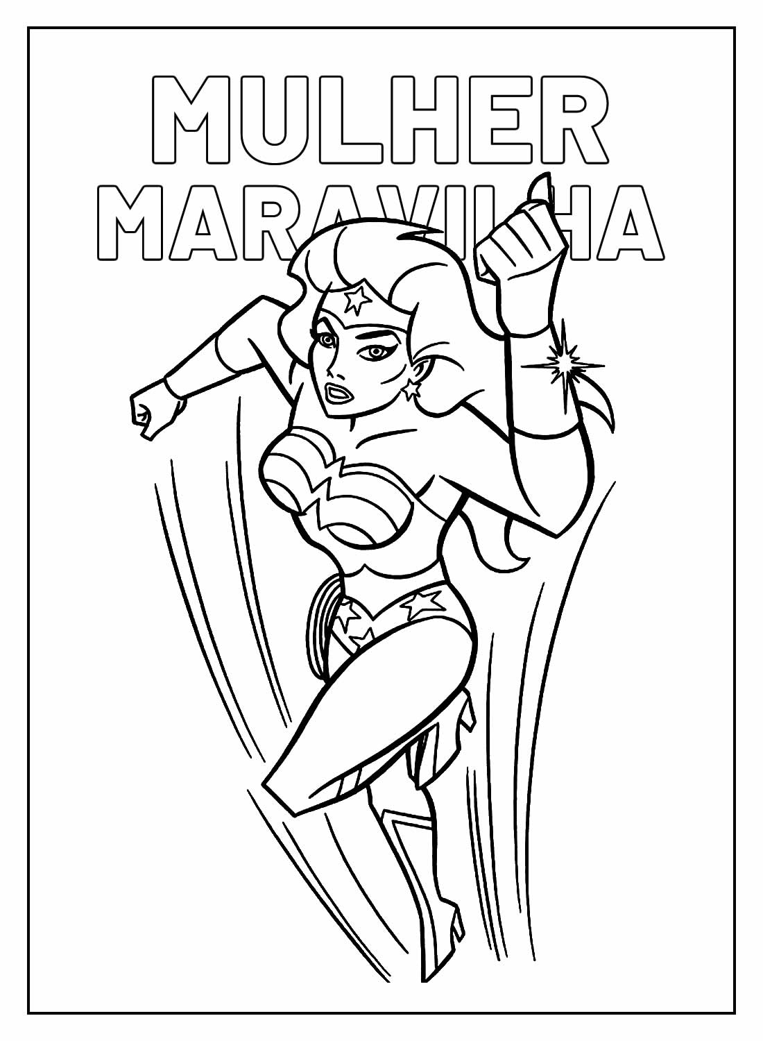 Desenho de Mulher-Maravilha para imprimir