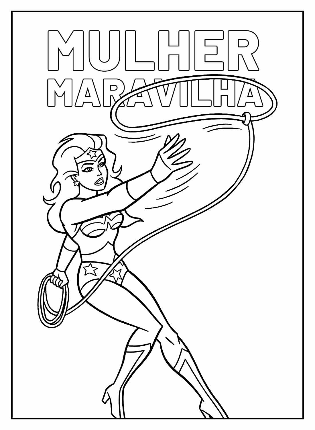 Desenho de Mulher-Maravilha para imprimir