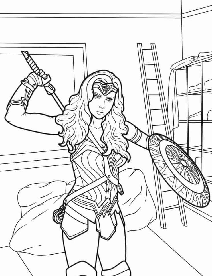 Desenho de Mulher-Maravilha para imprimir