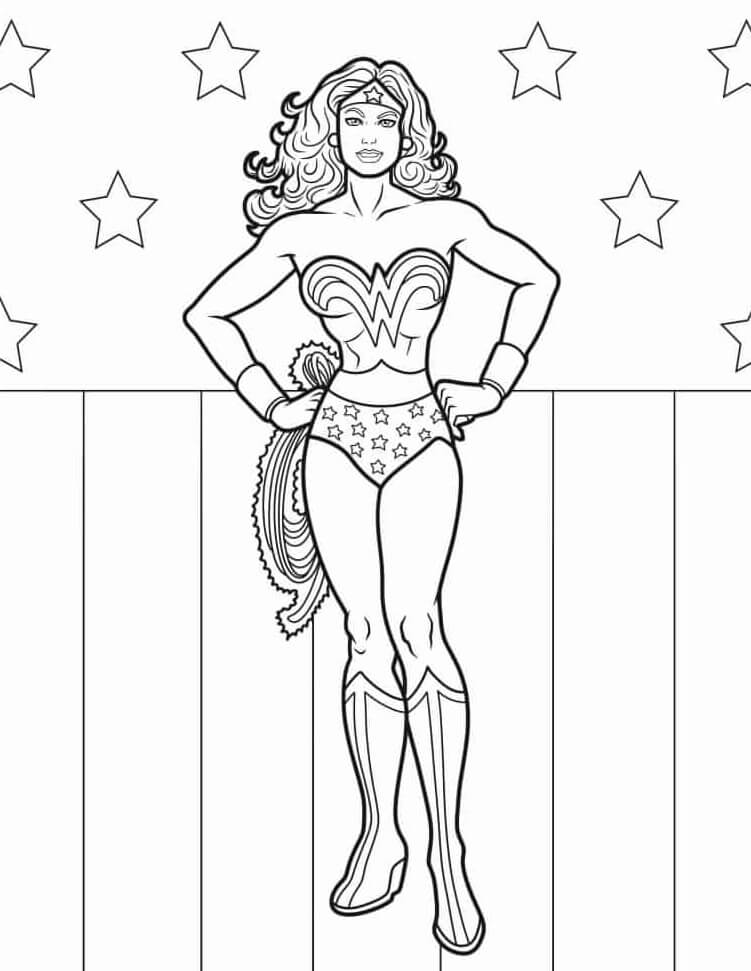 Desenho de Mulher-Maravilha para imprimir