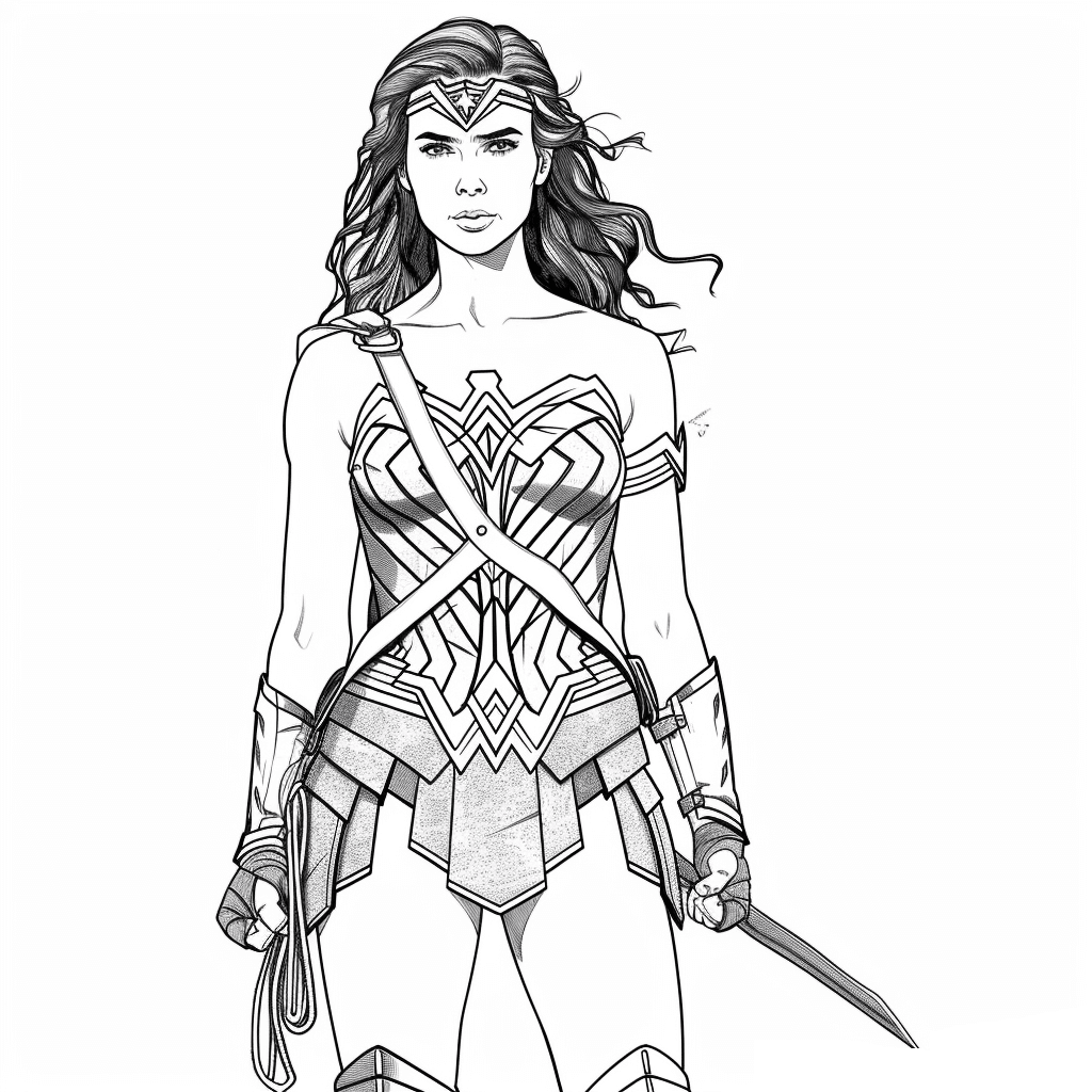 Desenho de Mulher-Maravilha para imprimir