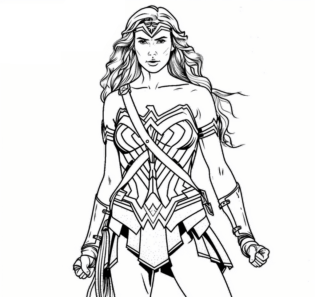 Desenho de Mulher-Maravilha para imprimir