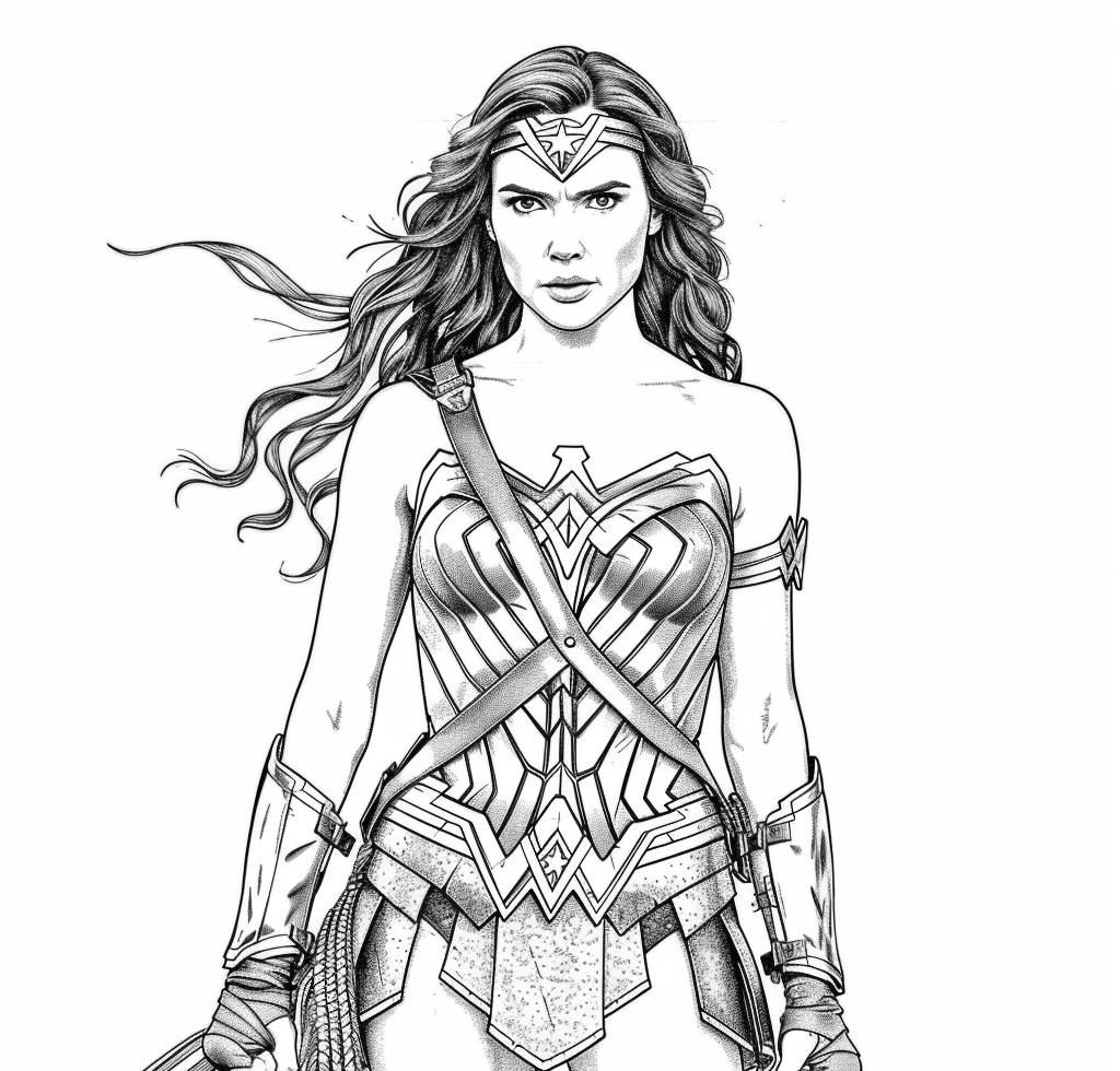 Desenho de Mulher-Maravilha para imprimir