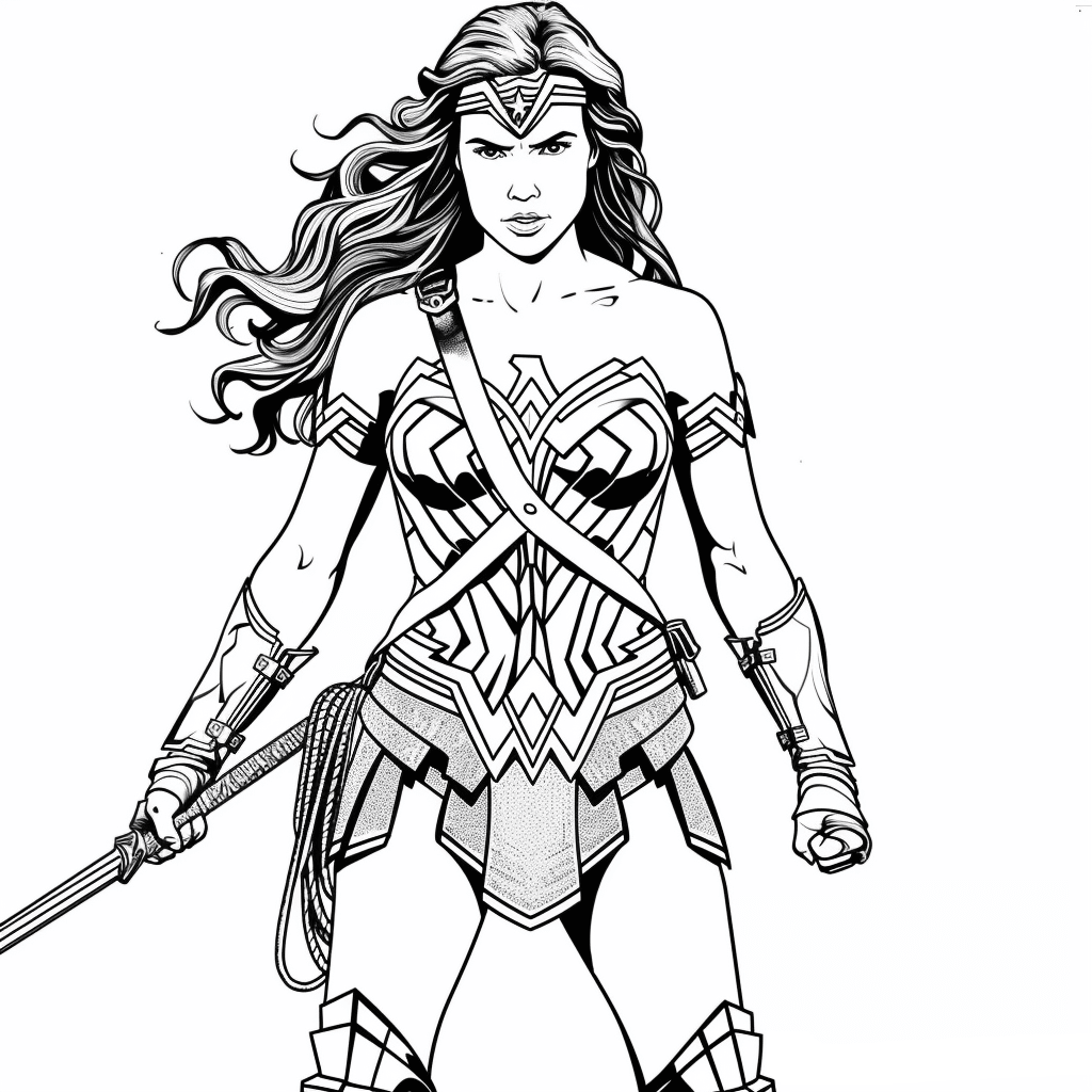 Desenho de Mulher-Maravilha para imprimir