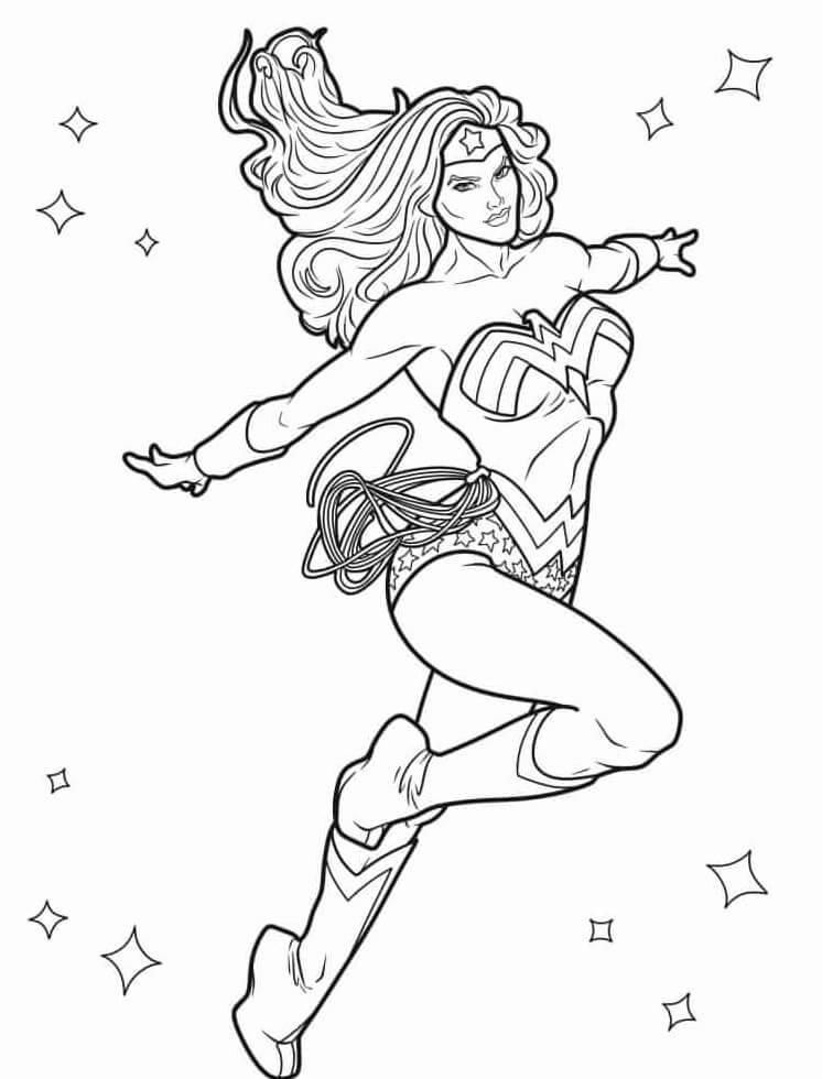Desenho de Mulher-Maravilha para imprimir
