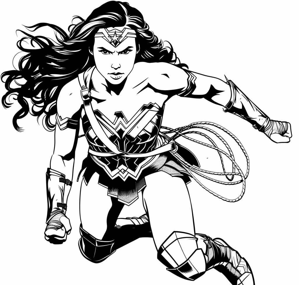 Desenho de Mulher-Maravilha para imprimir