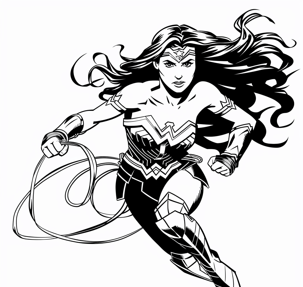 Desenho de Mulher-Maravilha para imprimir