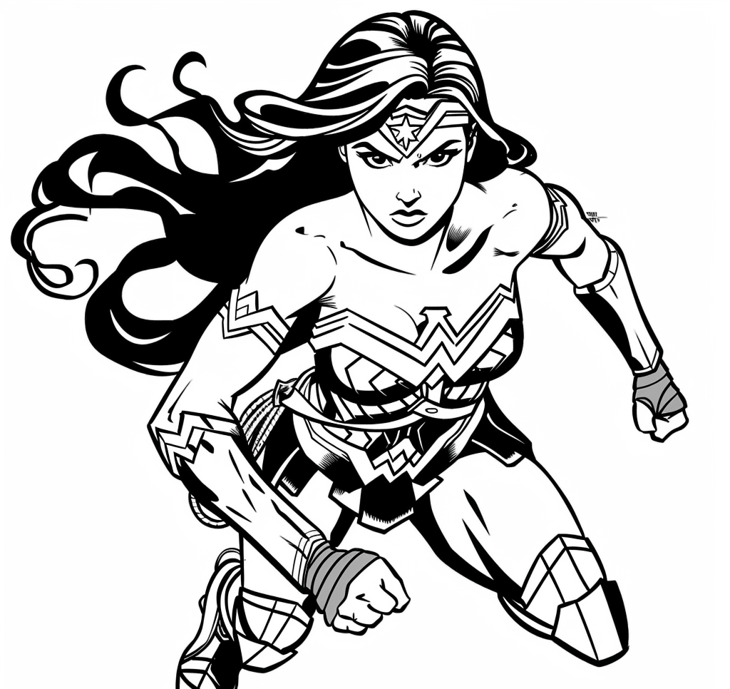 Desenho de Mulher-Maravilha para imprimir