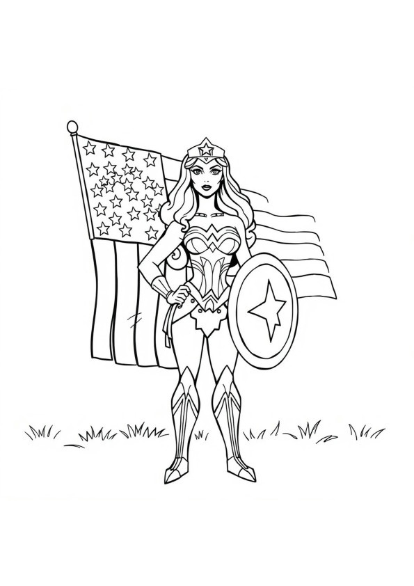 Desenho de Mulher-Maravilha para imprimir