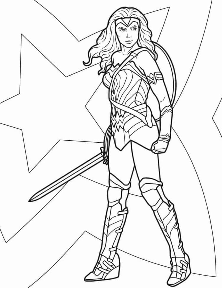Desenho de Mulher-Maravilha para imprimir