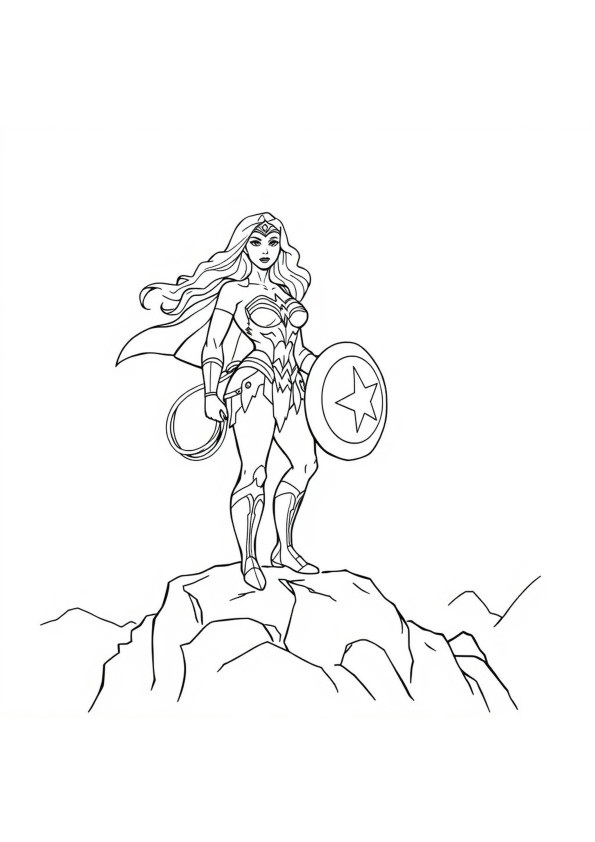 Desenho de Mulher-Maravilha para imprimir