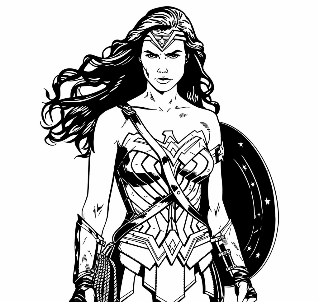 Desenho de Mulher-Maravilha para imprimir