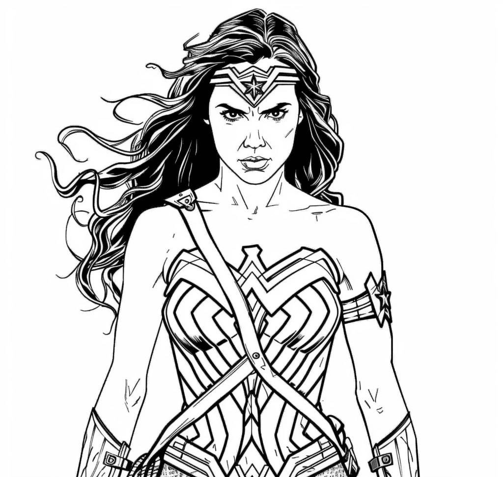 Desenho de Mulher-Maravilha para imprimir