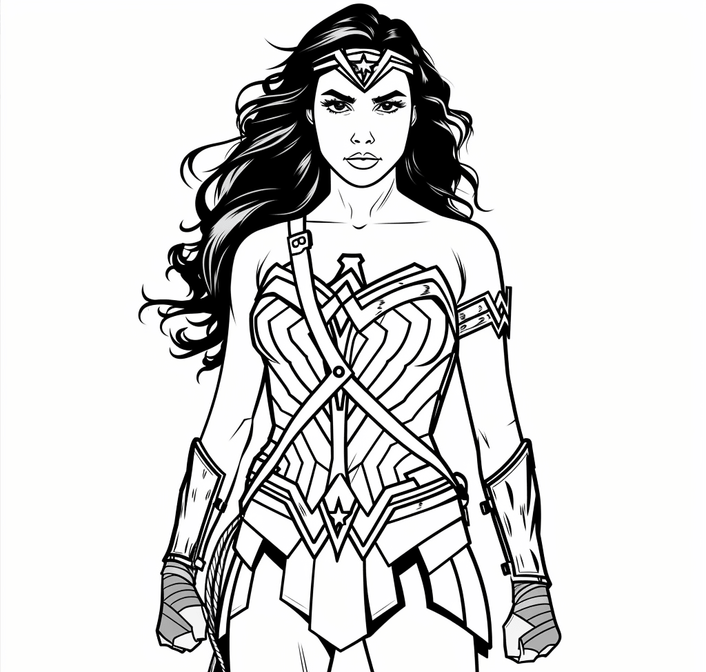 Desenho de Mulher-Maravilha para imprimir
