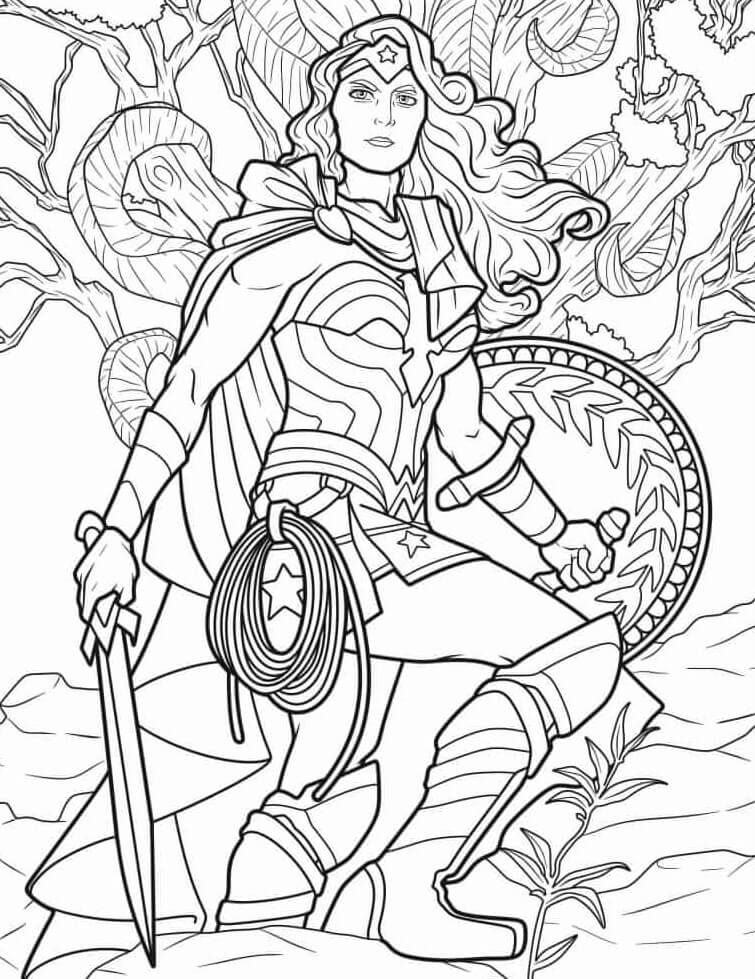 Desenho de Mulher-Maravilha para imprimir