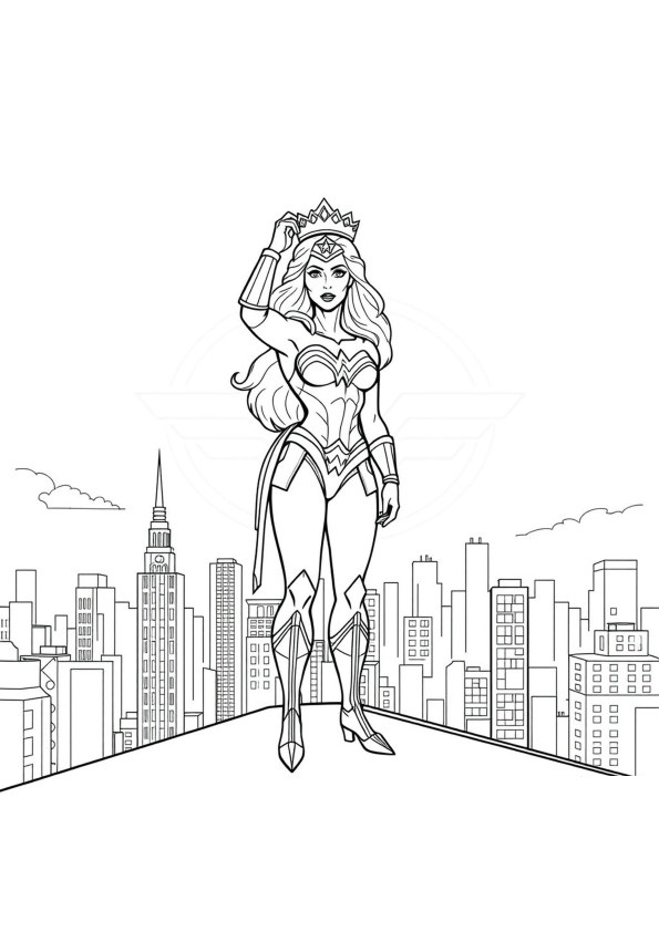 Desenho de Mulher-Maravilha para imprimir