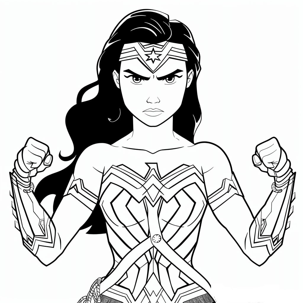 Desenho de Mulher-Maravilha para imprimir