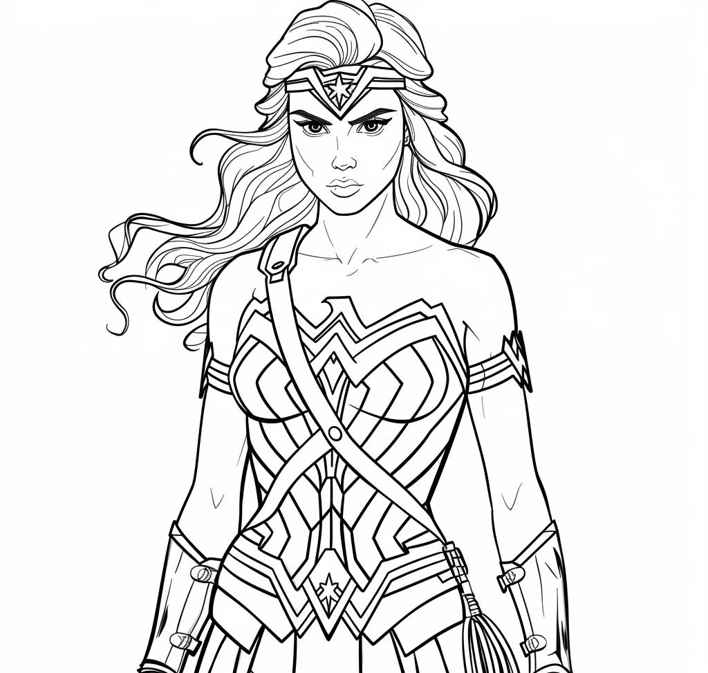 Desenho de Mulher-Maravilha para imprimir