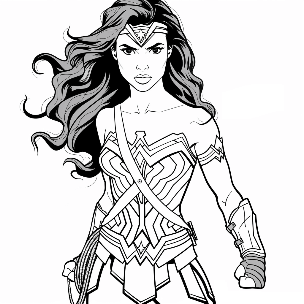 Desenho de Mulher-Maravilha para imprimir