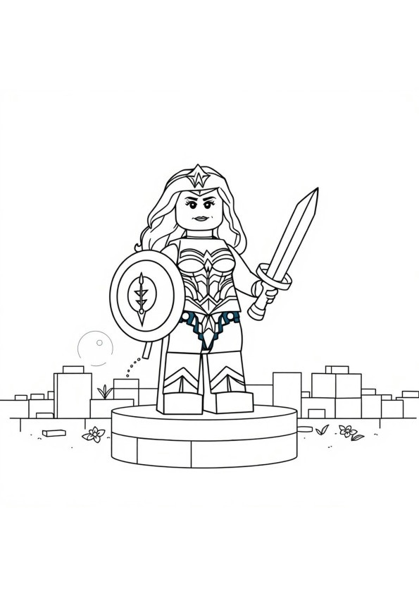 Desenho de Mulher-Maravilha para imprimir