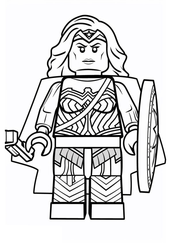 Desenho de Mulher-Maravilha para imprimir