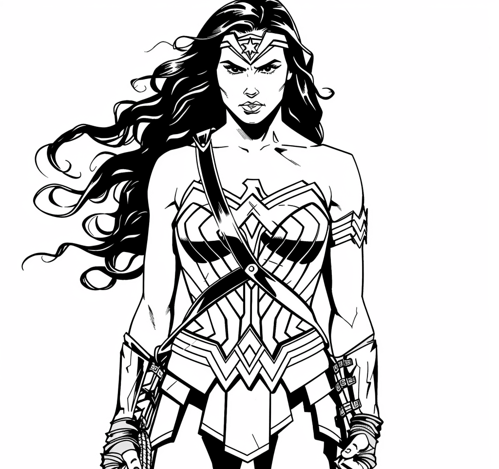 Desenho de Mulher-Maravilha para imprimir
