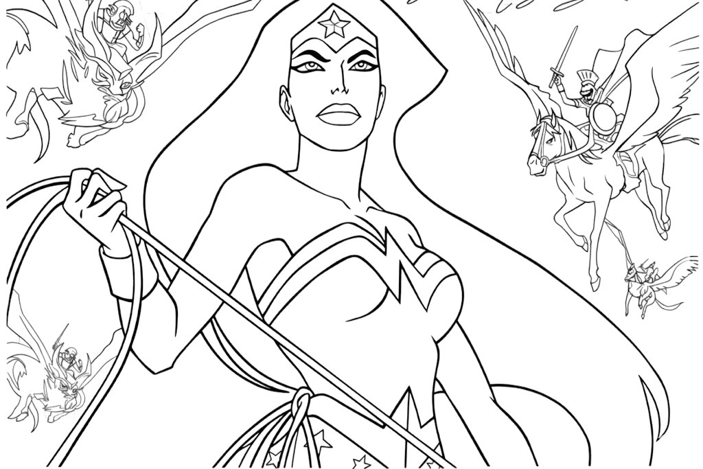 Desenho de Mulher-Maravilha para imprimir