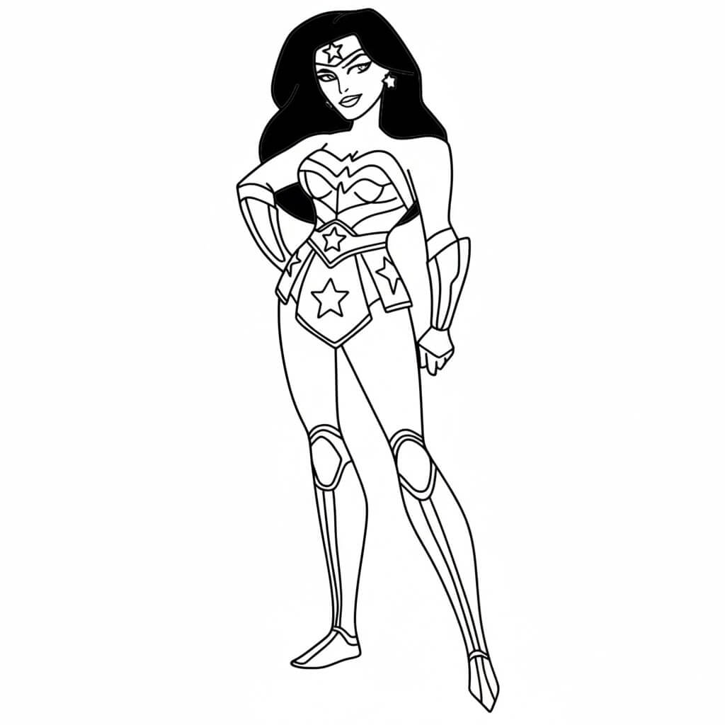 Desenho de Mulher-Maravilha para imprimir