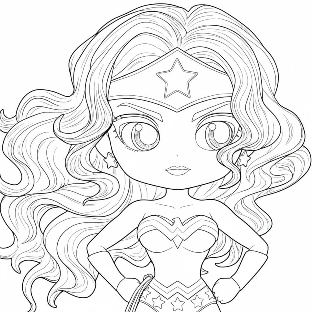 Desenho de Mulher-Maravilha para imprimir