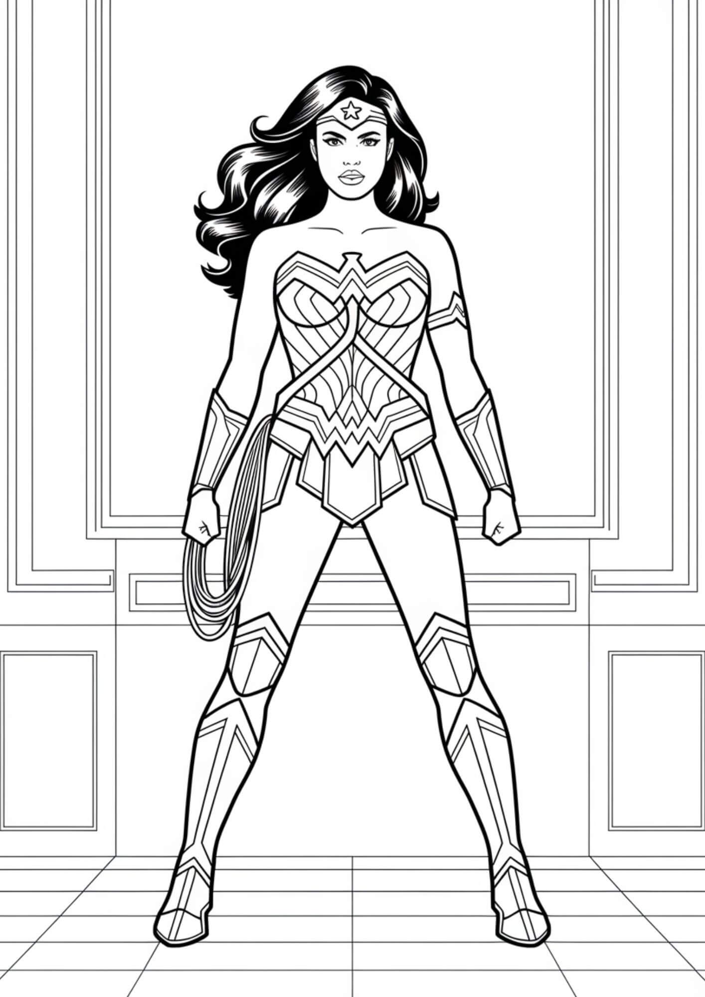 Desenho de Mulher-Maravilha para imprimir