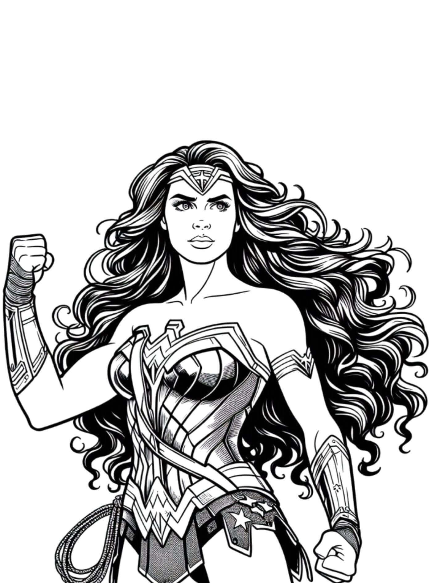 Desenho de Mulher-Maravilha para imprimir