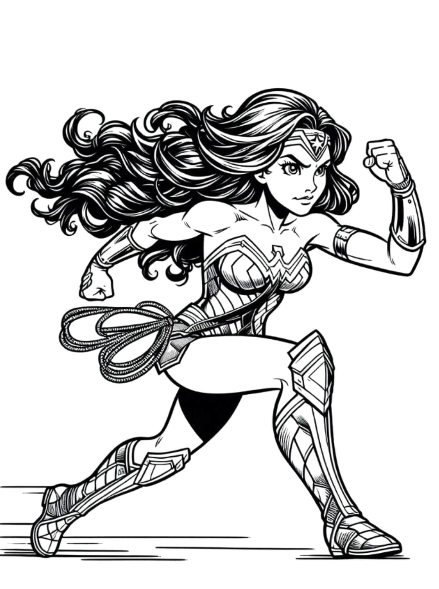 Desenho de Mulher-Maravilha para imprimir