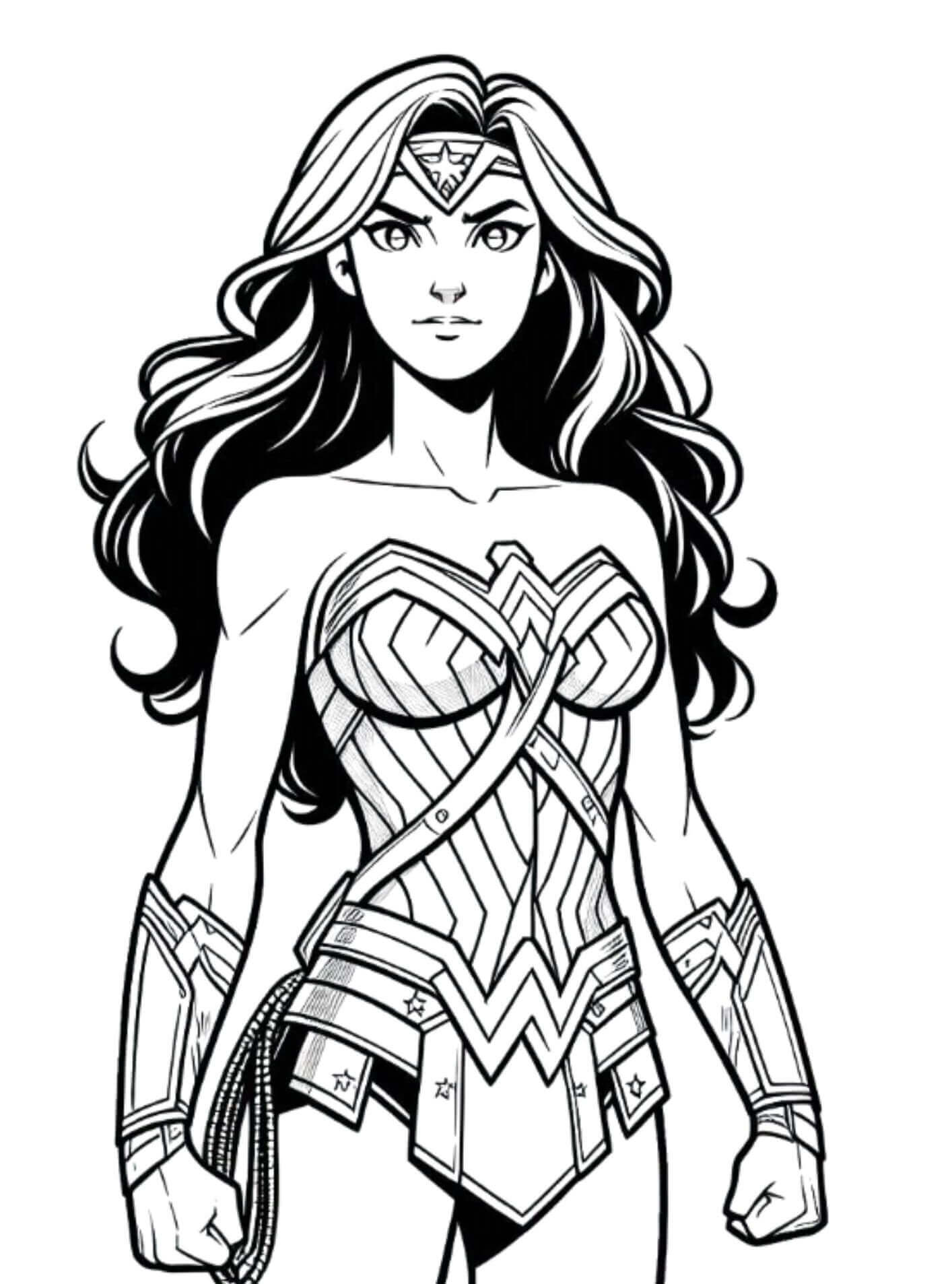 Desenho de Mulher-Maravilha para imprimir