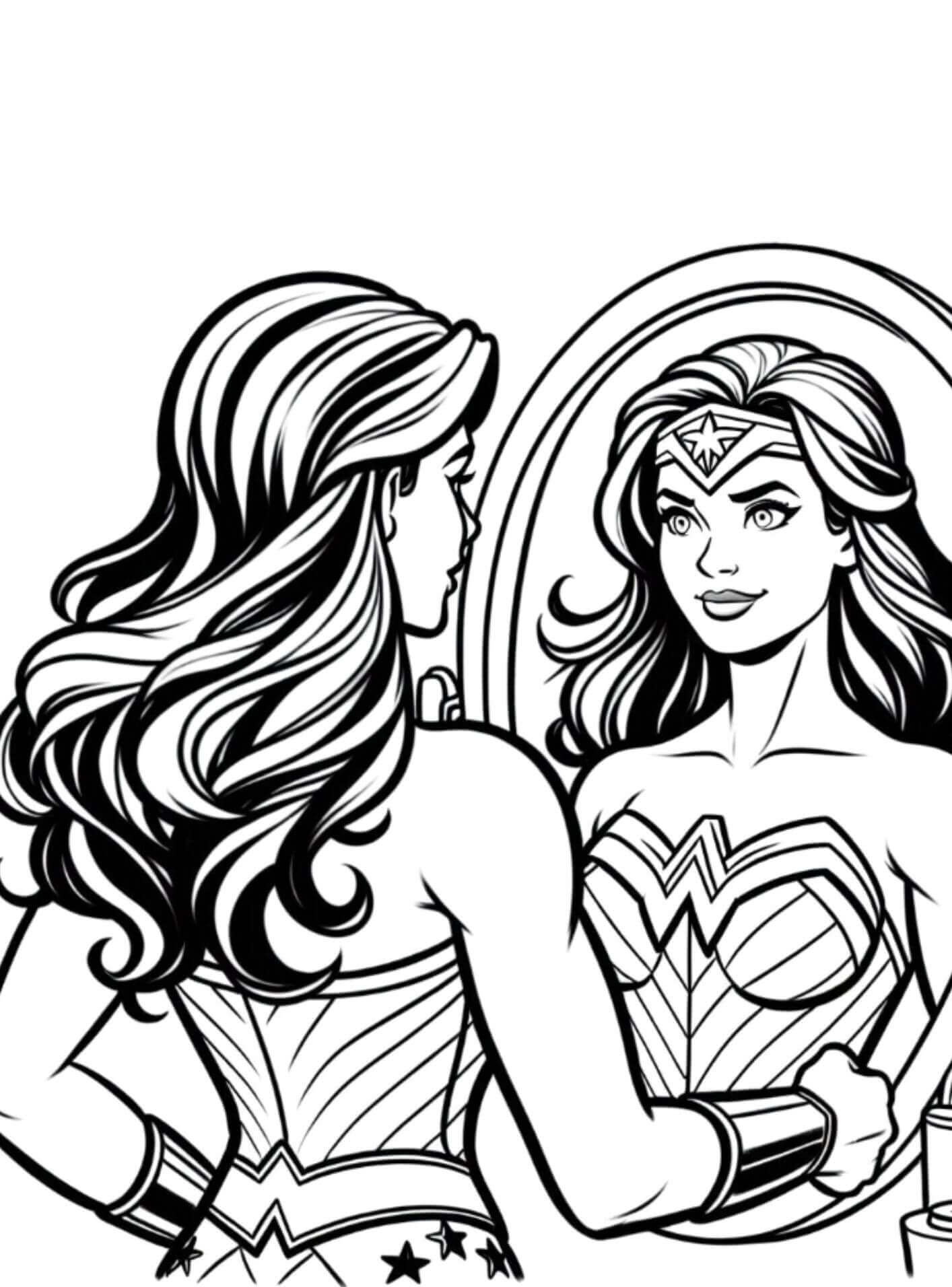Desenho de Mulher-Maravilha para imprimir