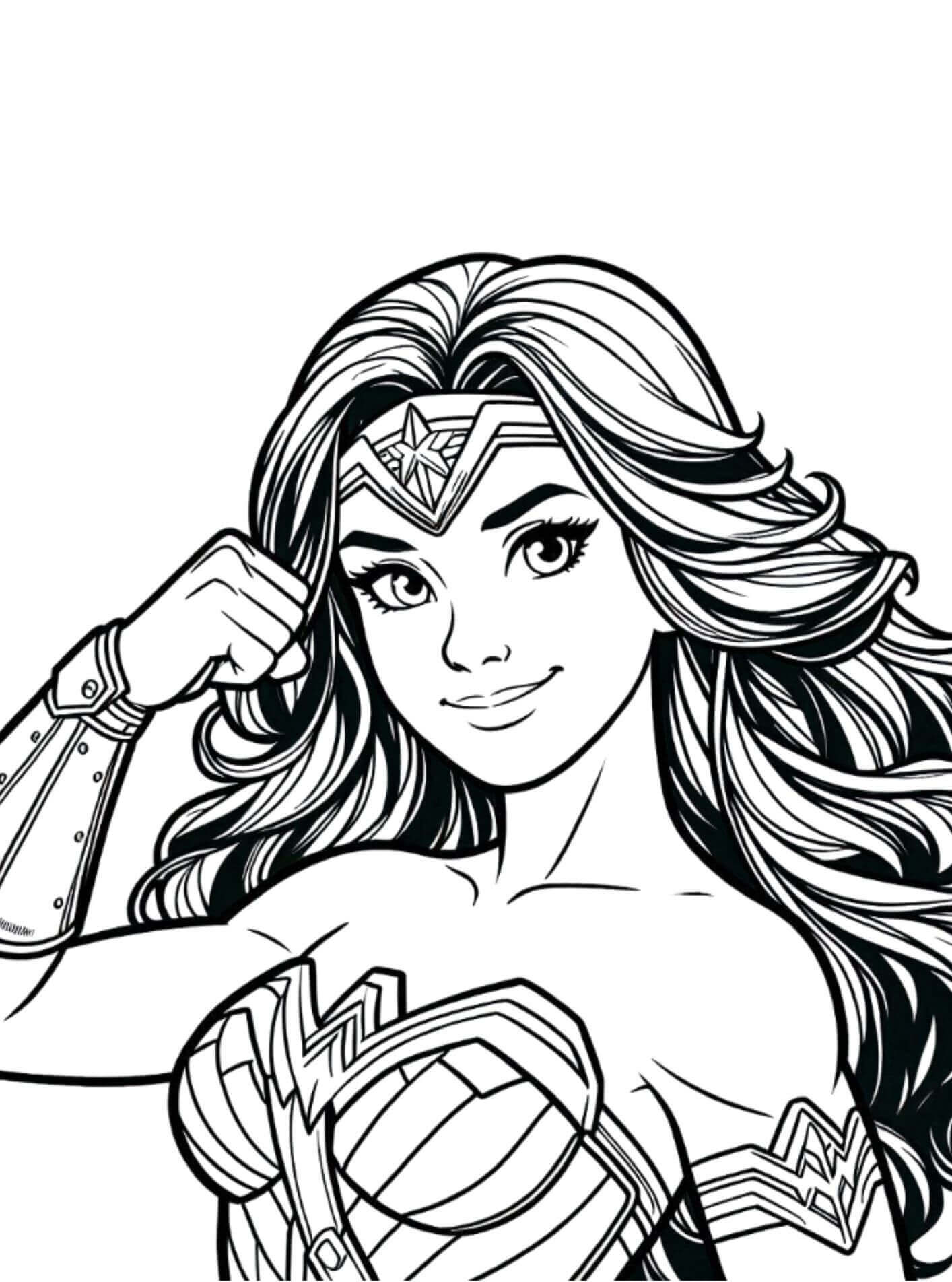 Desenho de Mulher-Maravilha para imprimir