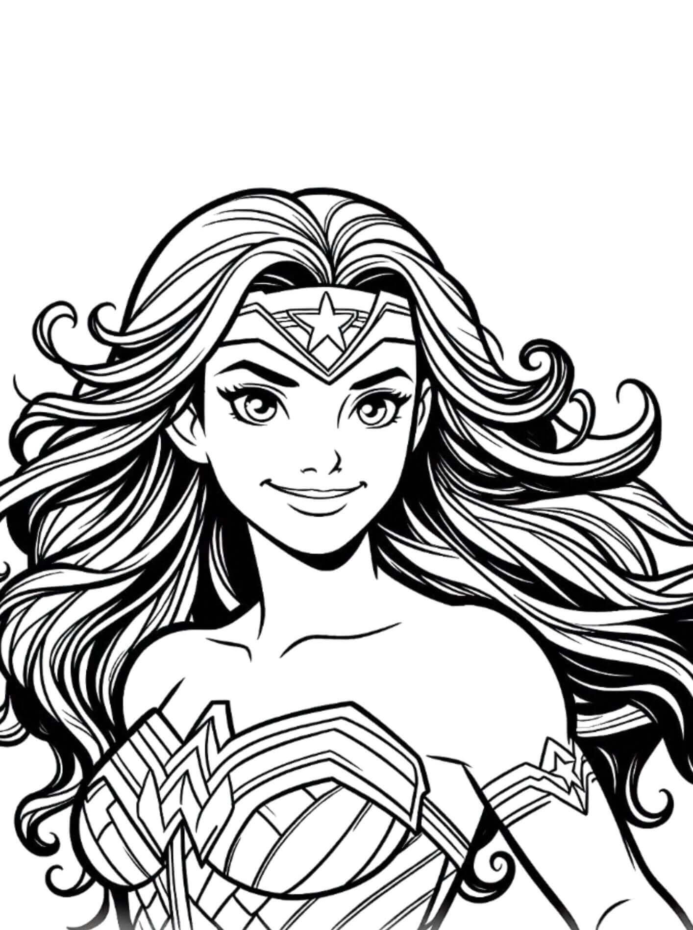 Desenho de Mulher-Maravilha para imprimir