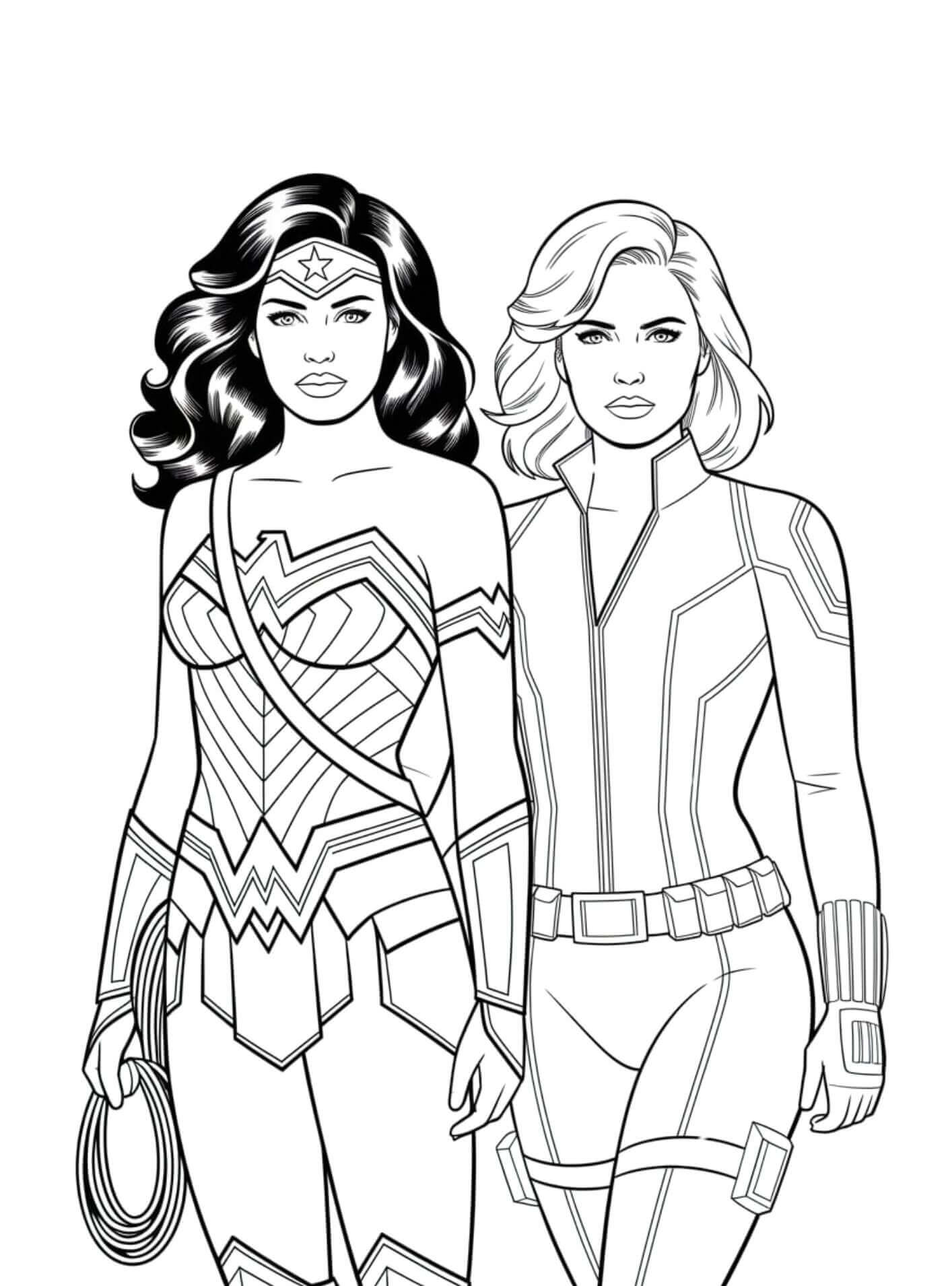 Desenho de Mulher-Maravilha para imprimir