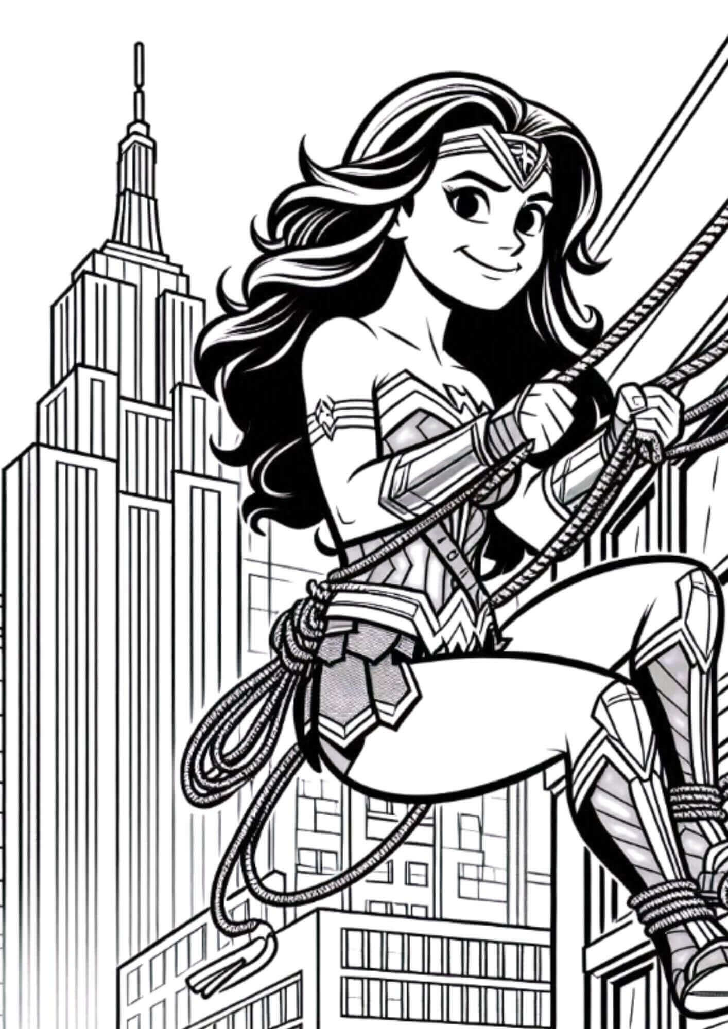 Desenho de Mulher-Maravilha para imprimir