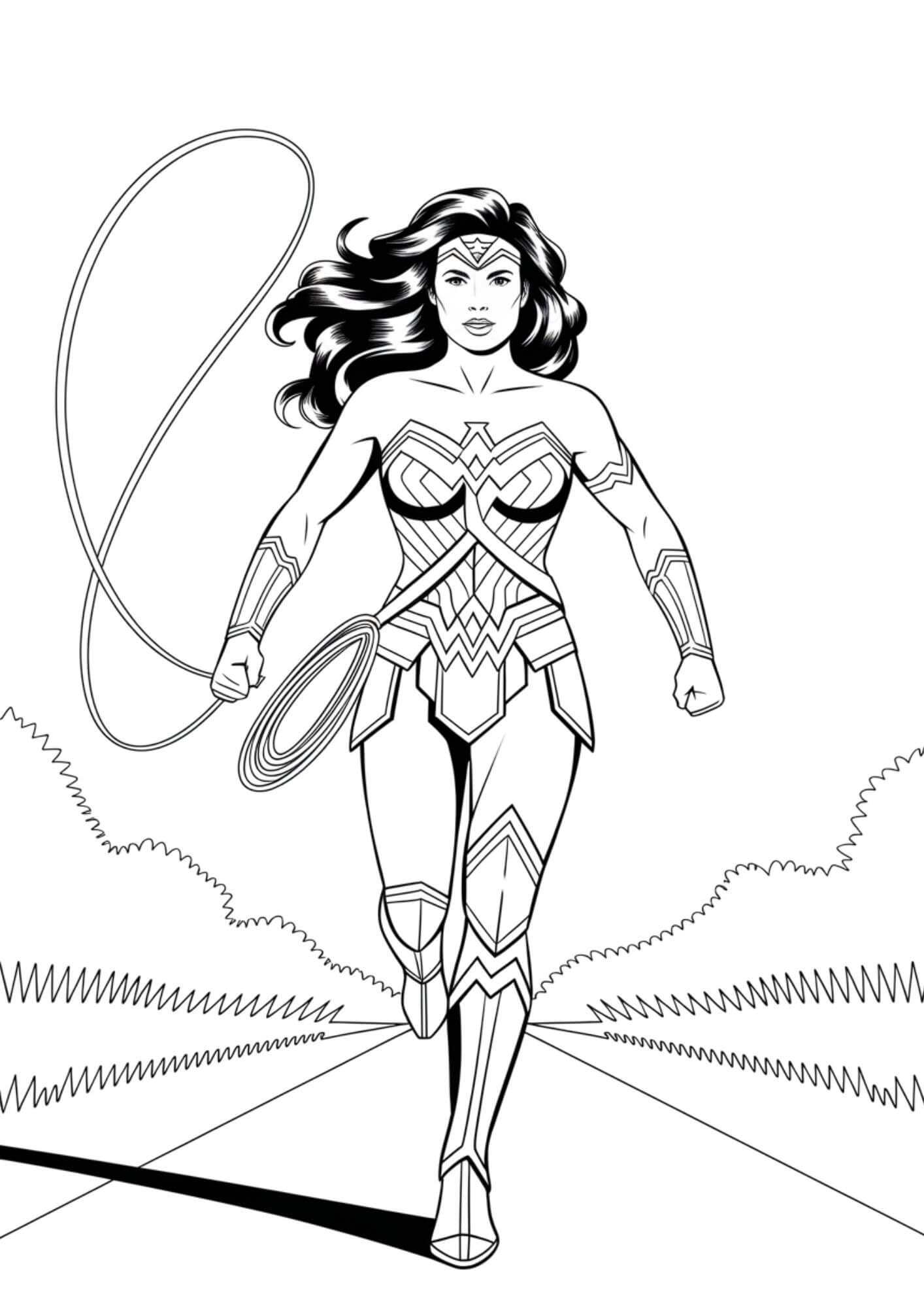 Desenho de Mulher-Maravilha para imprimir