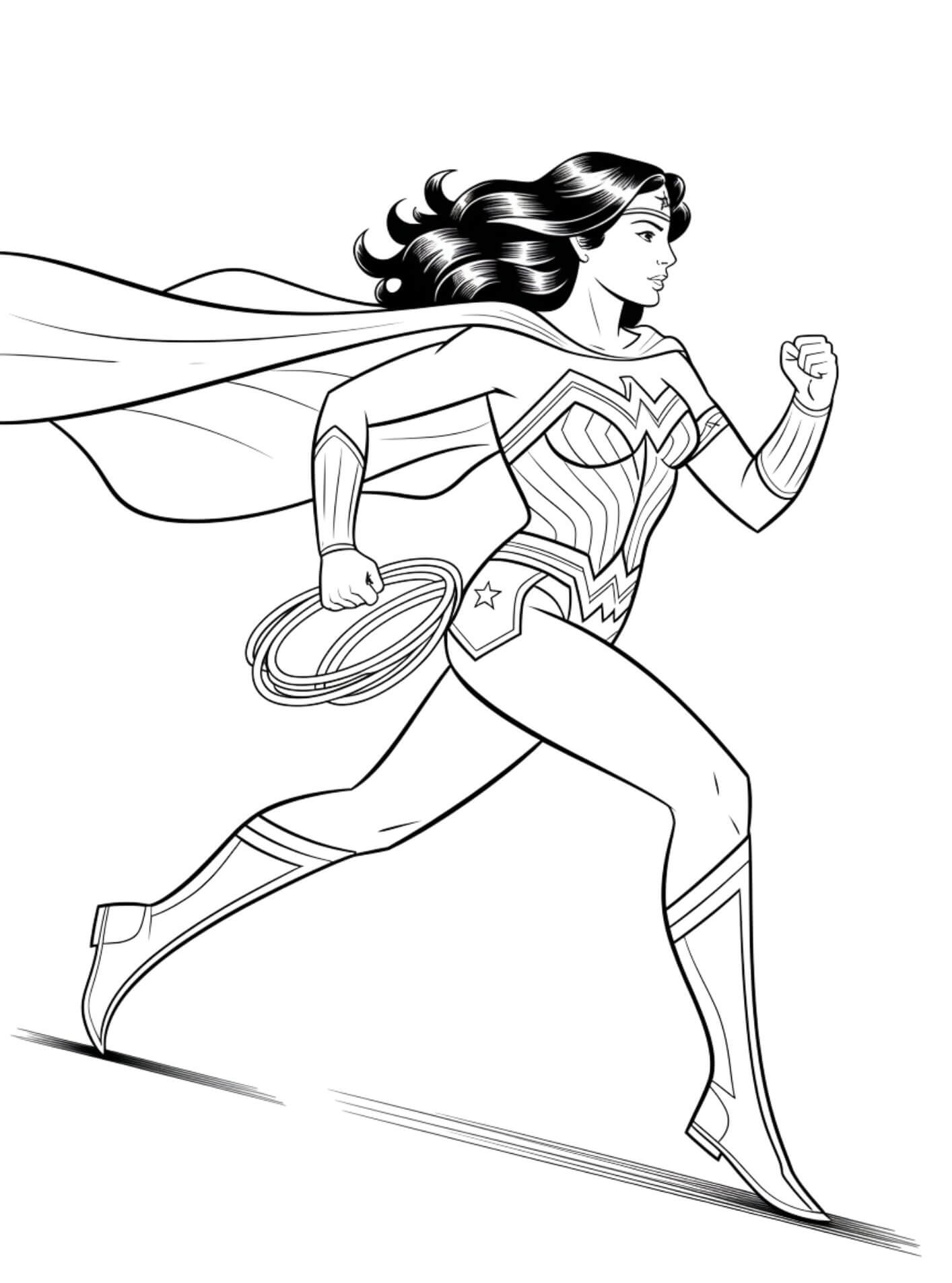 Desenho de Mulher-Maravilha para imprimir