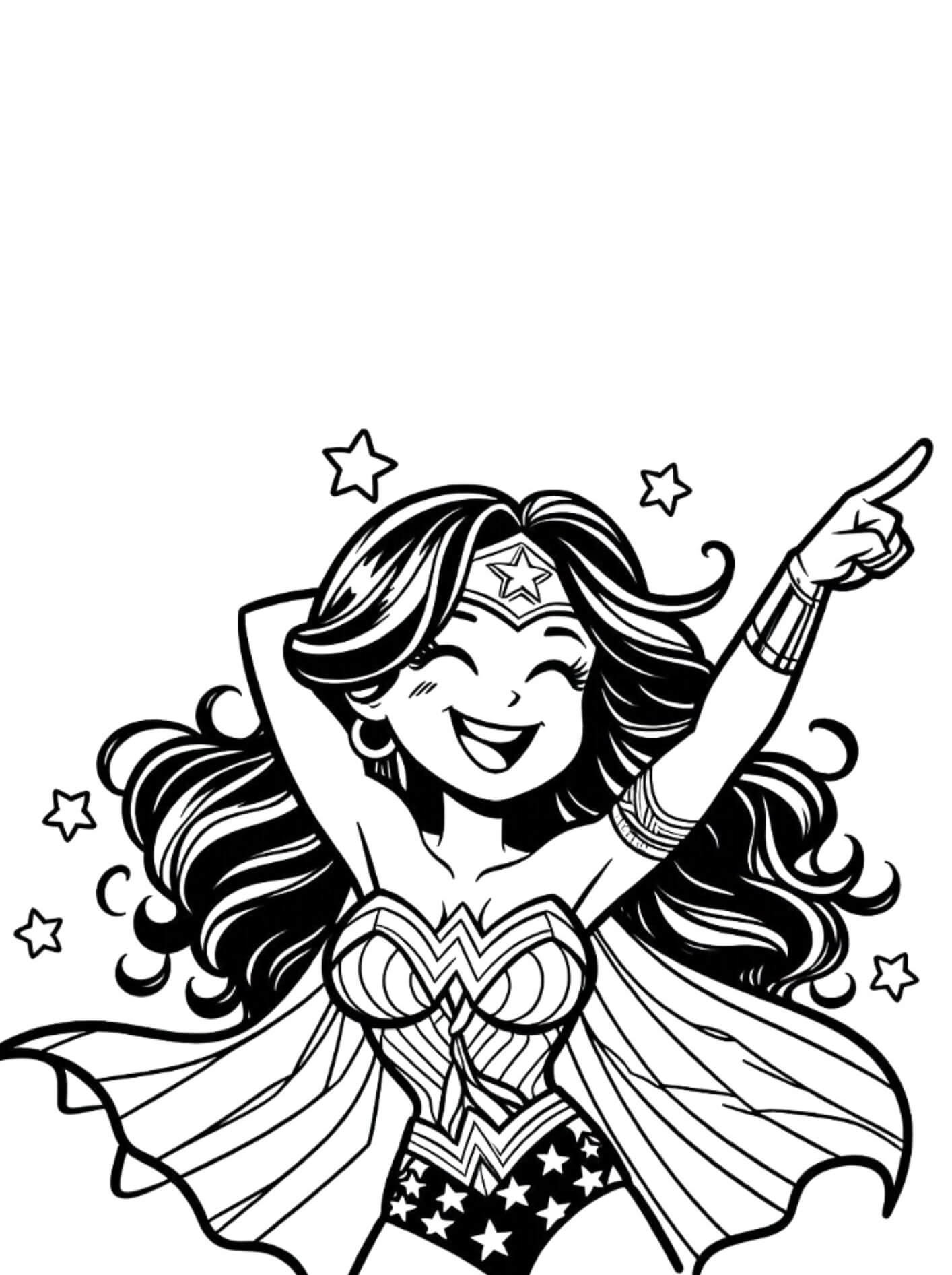 Desenho de Mulher-Maravilha para imprimir