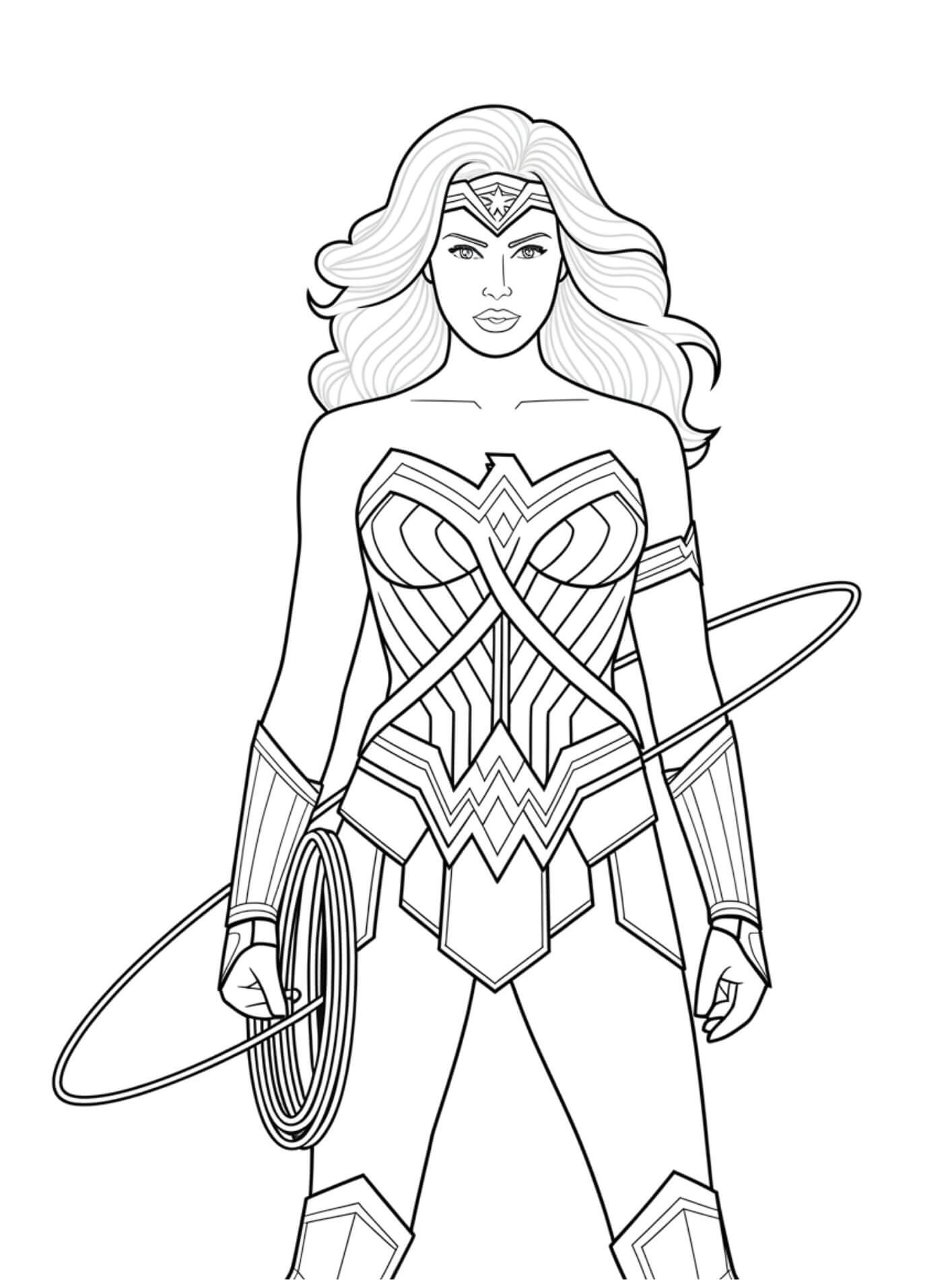 Desenho de Mulher-Maravilha para imprimir