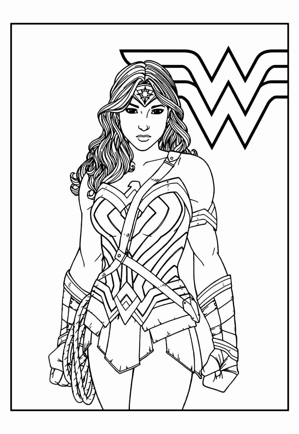 Desenho de Mulher-Maravilha para imprimir