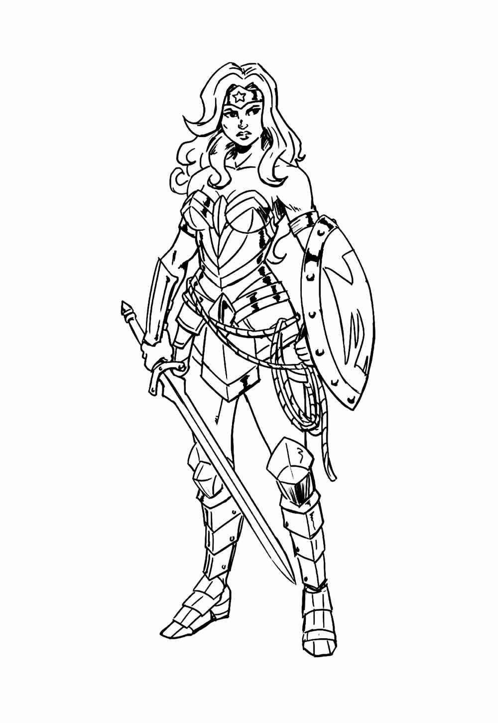 Desenho de Mulher-Maravilha para imprimir